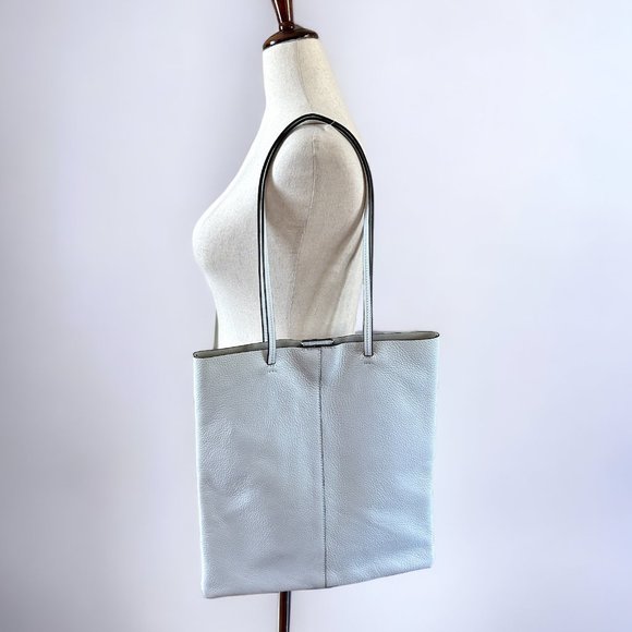 Banana Republic Handbags - Banana Republic Minimalist Pebbled Leather Tote Ivory White NWOT
